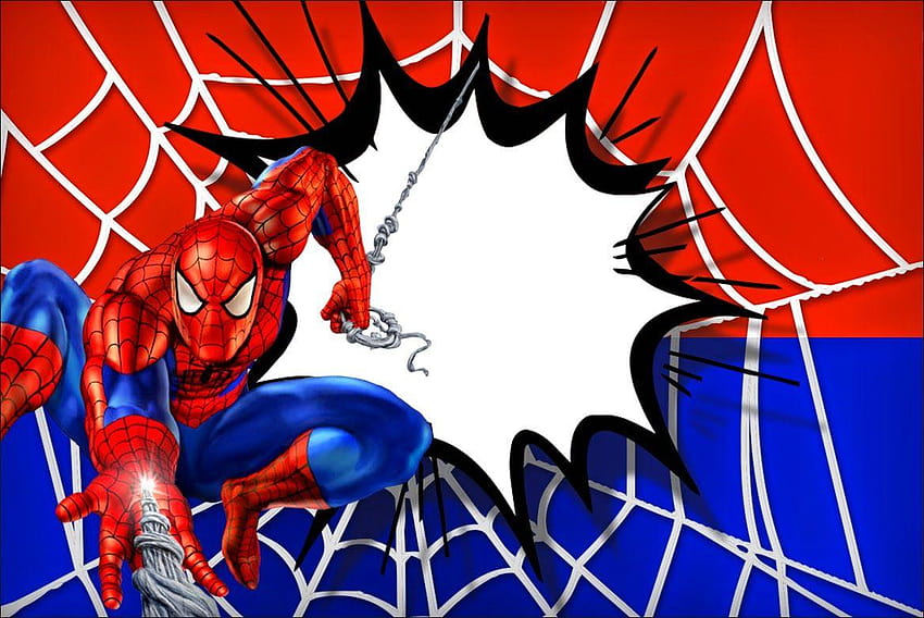 zaproszenie tła spiderman, tło kreskówka spiderman Tapeta HD