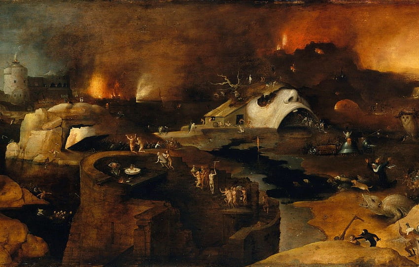 히에로니무스 보쉬, 지옥으로 내려가는 그리스도, 1550 HD 월페이퍼