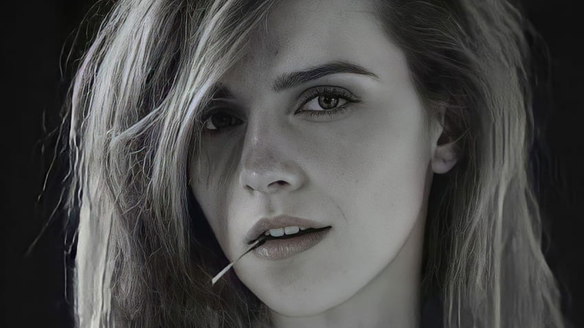 Emma Watson en noir et blanc Ultra ID:6623 Fond d'écran HD