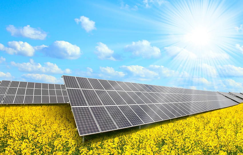 panneaux solaires, ressources naturelles, énergie solaire pour Fond d'écran HD