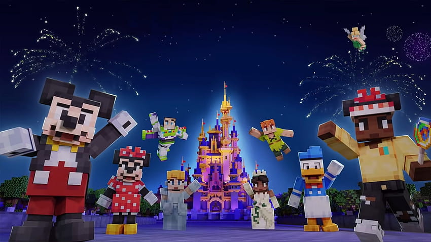 Magic Kingdom มาถึง Minecraft เพื่อเฉลิมฉลองครบรอบ 50 ปี เวทมนตร์แห่ง Minecraft วอลล์เปเปอร์ HD