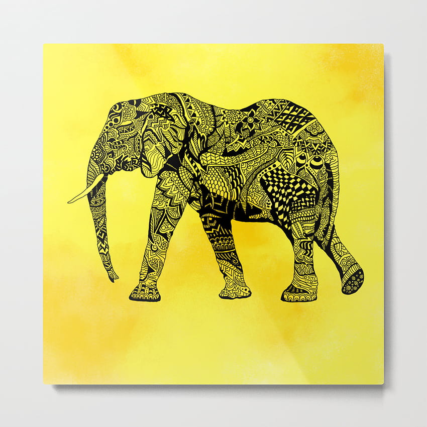 Zentangle Elefant Metalldruck, Zentangle Elefanten HD-Handy-Hintergrundbild