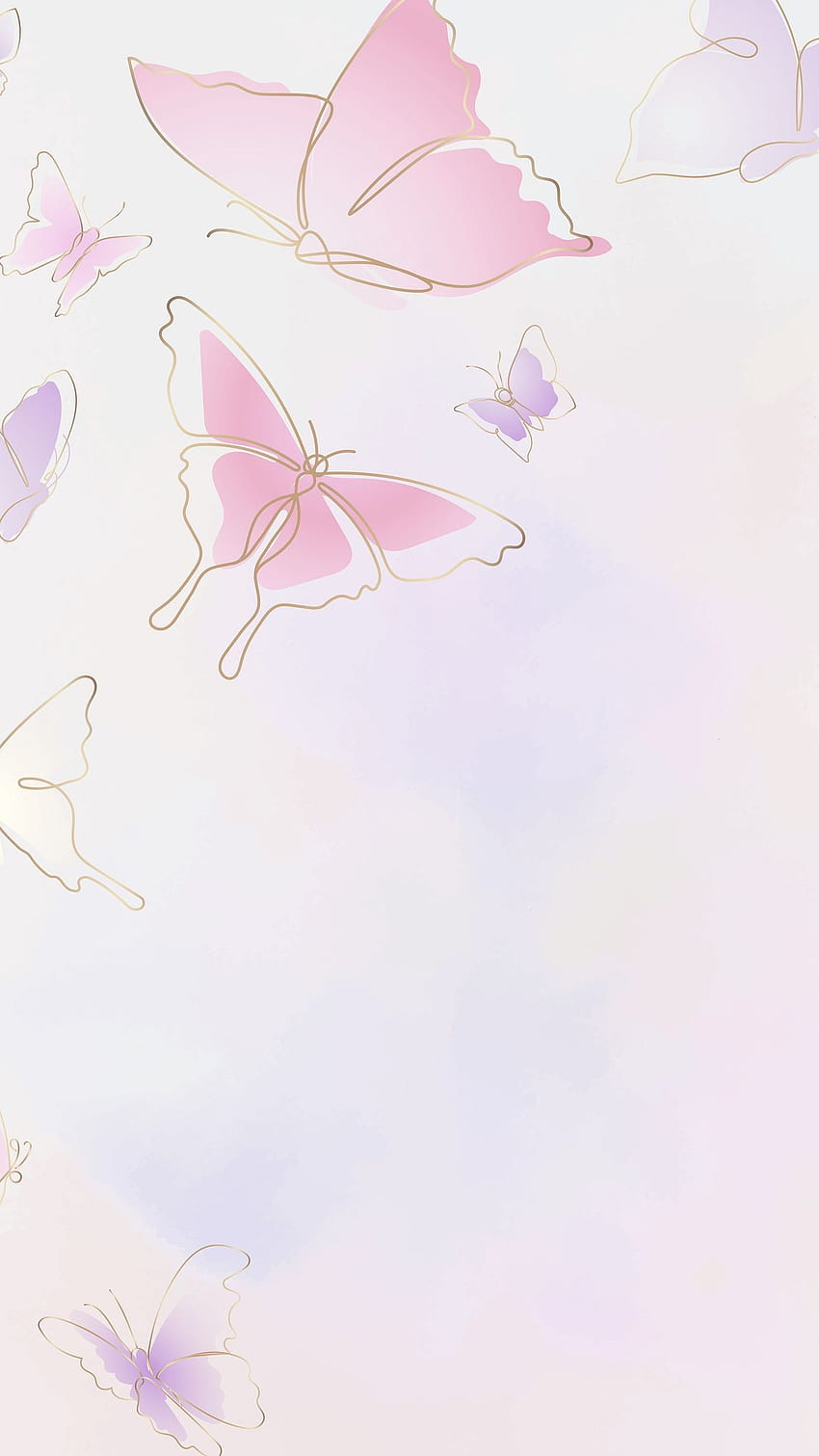 Telefone borboleta, estética rosa, borboleta para telefone Papel de parede de celular HD
