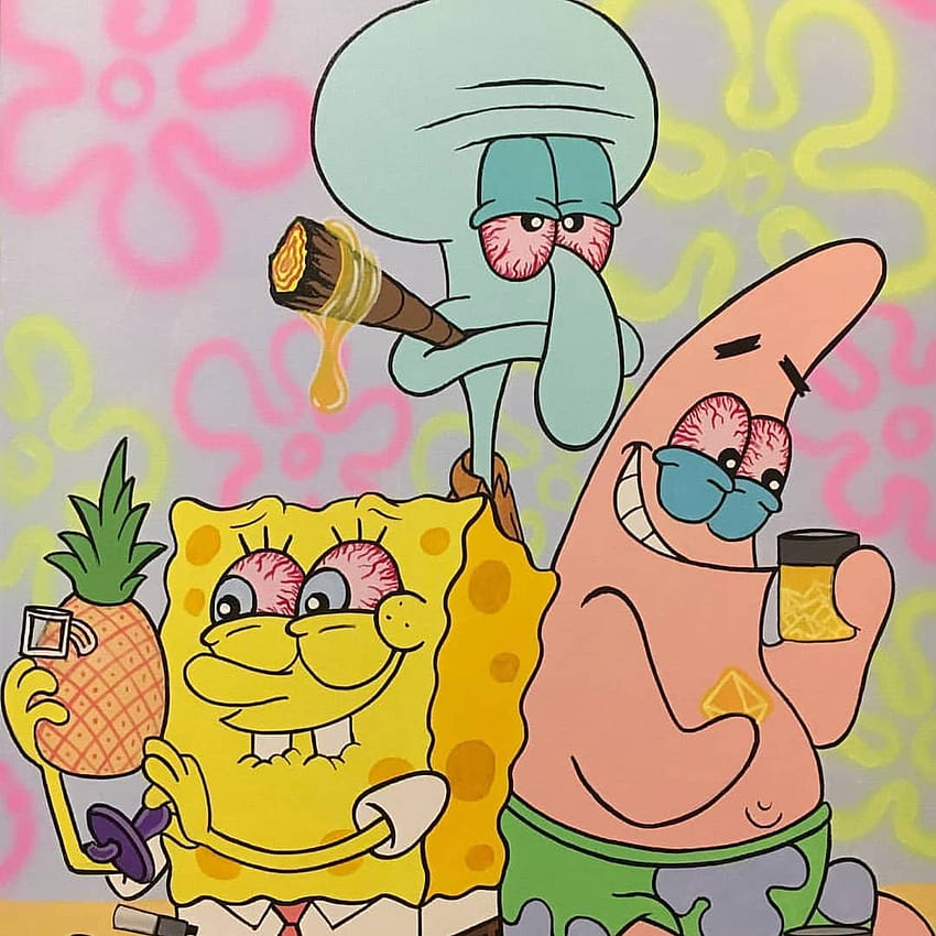 Spongebob raucht Algen, Unkraut-Spongebob HD-Handy-Hintergrundbild