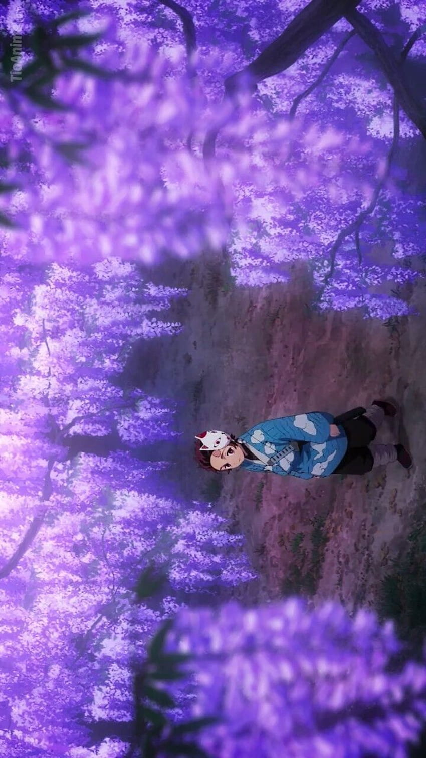 Bunga Wisteria Kimetsu No Yaiba, wisteria pembunuh iblis wallpaper ponsel HD
