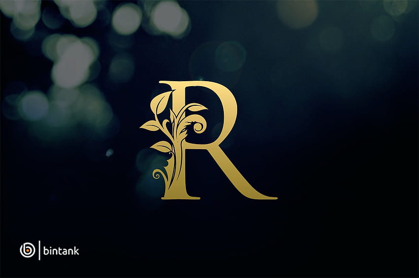 Logo de lettre R or de luxe, logo de lettre Fond d'écran HD