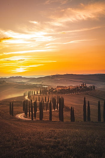 Wallpaper Tuscany, 5k, 4k wallpaper, 8k, Italy, landscape, village, field,  sunset, sky, grass, Nature #558