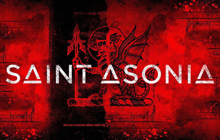 red, white letters, Saint Asonia , section музыка HD wallpaper