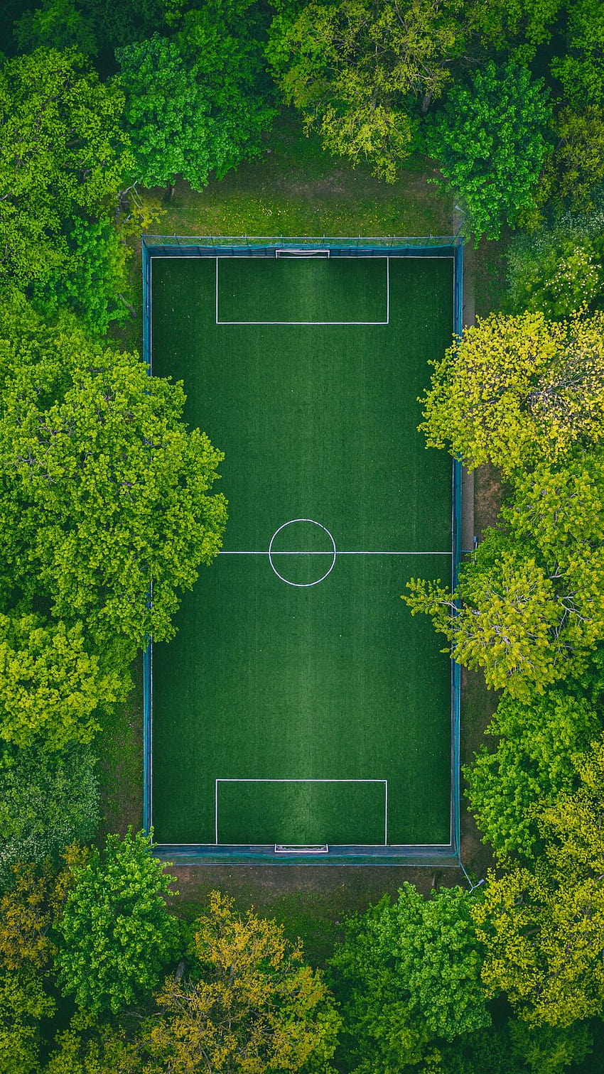 Lapangan Sepak Bola, Pemandangan Udara, Pepohonan, Taman Bermain, lapangan sepak bola wallpaper ponsel HD