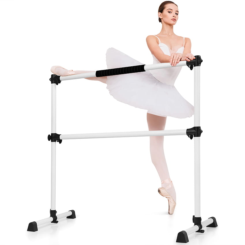 Costway 4 Ft. Portable Double standing Ballet Barre Stretch Dance Bar Height Adjustable HD phone wallpaper