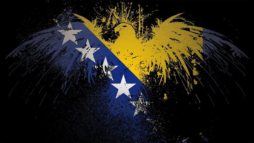 bendera BiH, bosnia dan herzegovina Wallpaper HD