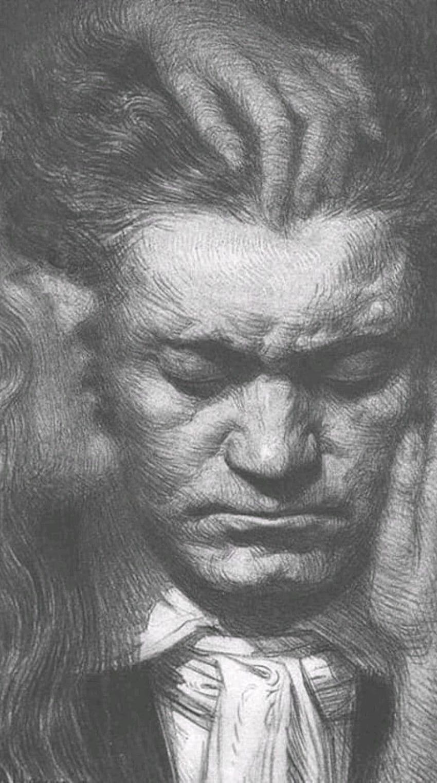 Beethoven mendengarkan musik, komposer wallpaper ponsel HD