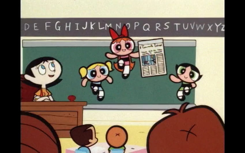 Blossom, Bubbles, Buttercup und Ms. Keane aus der Powerpuff Girls-Folge, Mojo Jonesin', ms keane HD-Hintergrundbild