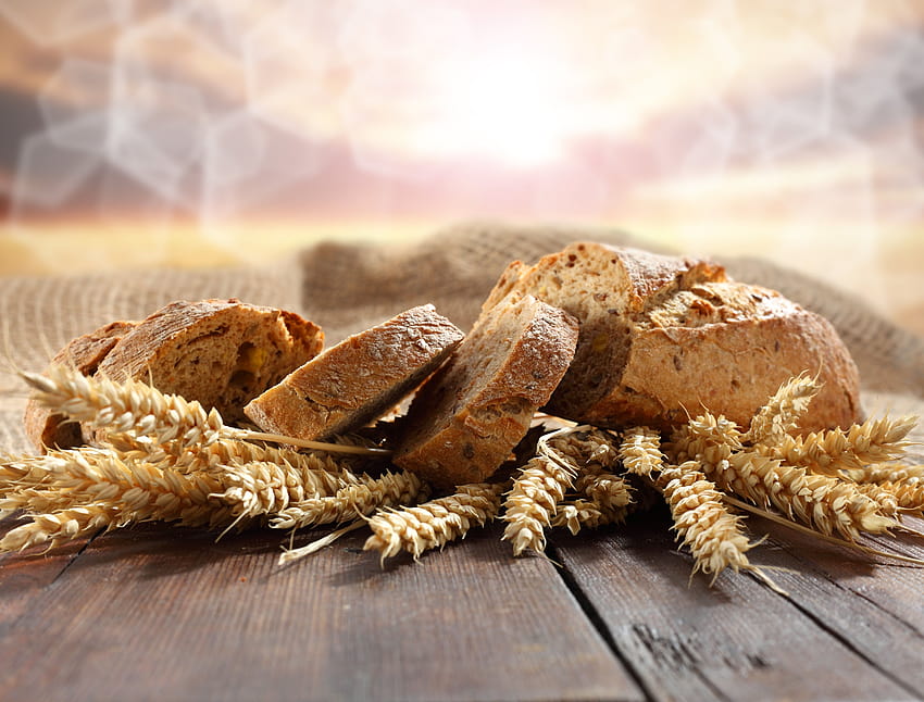 Brot mit braunem Weizen, Brotweizen schneiden HD-Hintergrundbild