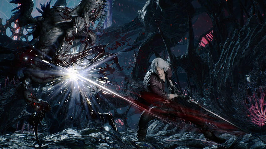 Dante, Fighting, Demon, Devil May Cry 5 HD wallpaper