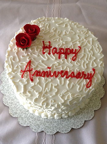 Wedding Anniversary Wishes Red Cake With Couple Name Photo Edit