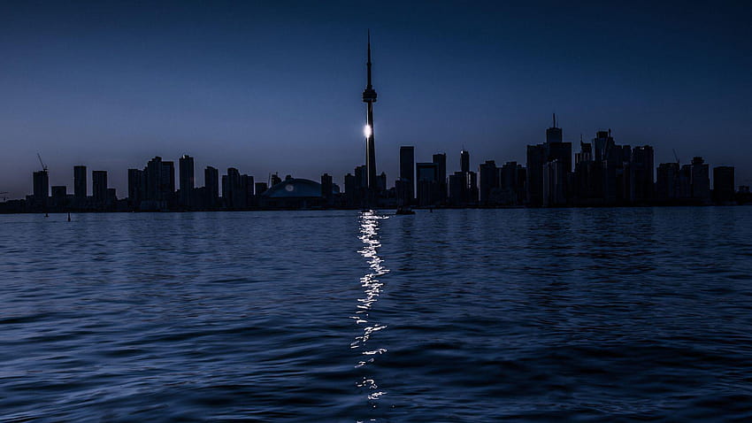 Full cn tower dunkle nacht ontario toronto kanada HD-Hintergrundbild