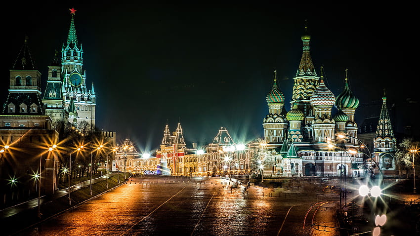 Red Square by Night Moscow Russia Wide, moscow at night HD wallpaper
