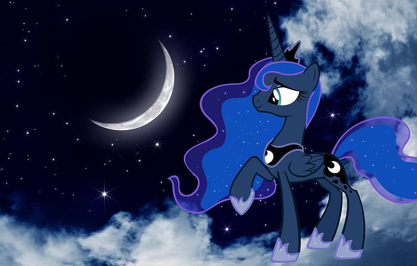 stars, night, The moon, pony, cartoons, Princess, the night sky, My little pony, MLP, The Moon Princess , section разное, moonlight pony HD wallpaper