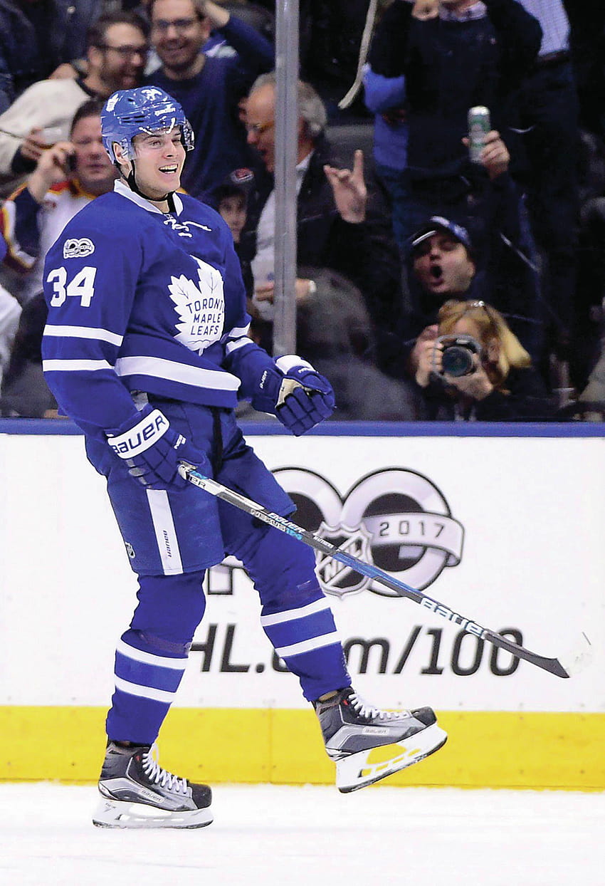 Auston Matthews Toronto Maple Leafs, auf der Bank Hockey HD-Handy-Hintergrundbild