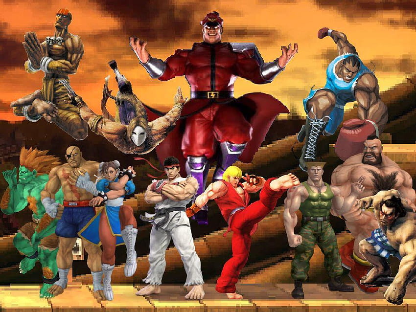 Download X-Men Versus Street Fighter Characters Wallpaper | Wallpapers.com