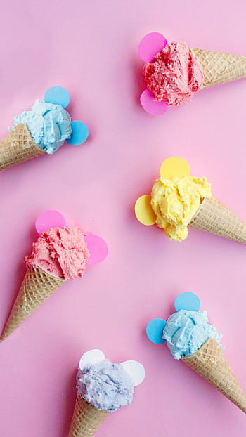 Collection Of Colorful Summer Frozen Desserts Bottom Border On A Pink  Background Stock Photo  Download Image Now  iStock
