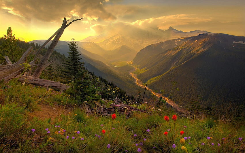 Valley Landscape, mountain valley at sunrise HD wallpaper | Pxfuel