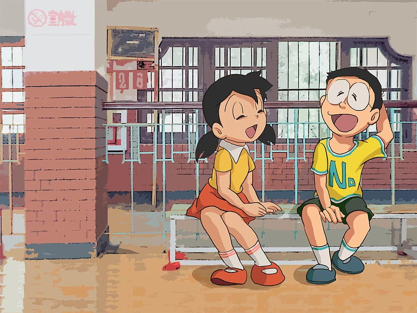 4 Shizuka Minamoto, Doraemon Nobita und Shizuka HD-Hintergrundbild