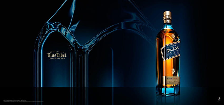 Johnnie Walker Blue Label Panoramiczny do tła, alkohol Tapeta HD