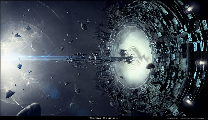 Spaceship Wormhole Debris Future 2482x1440 48664 [2482x1440] за вашето, мобилно и таблетно, бъдещо пространство HD тапет