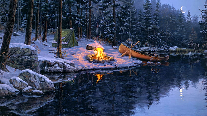 Winter Camp HD wallpaper