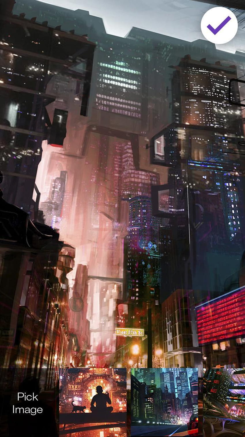 Cyberpunk Neon App Заключване на екрана за Android, cyberpunk city android HD тапет за телефон