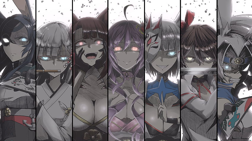 sieben weibliche Anime-Charaktere Anime Girls, kranker Anime HD-Hintergrundbild