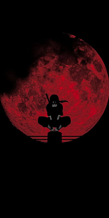 Akatsuki Red, moon, HD wallpaper