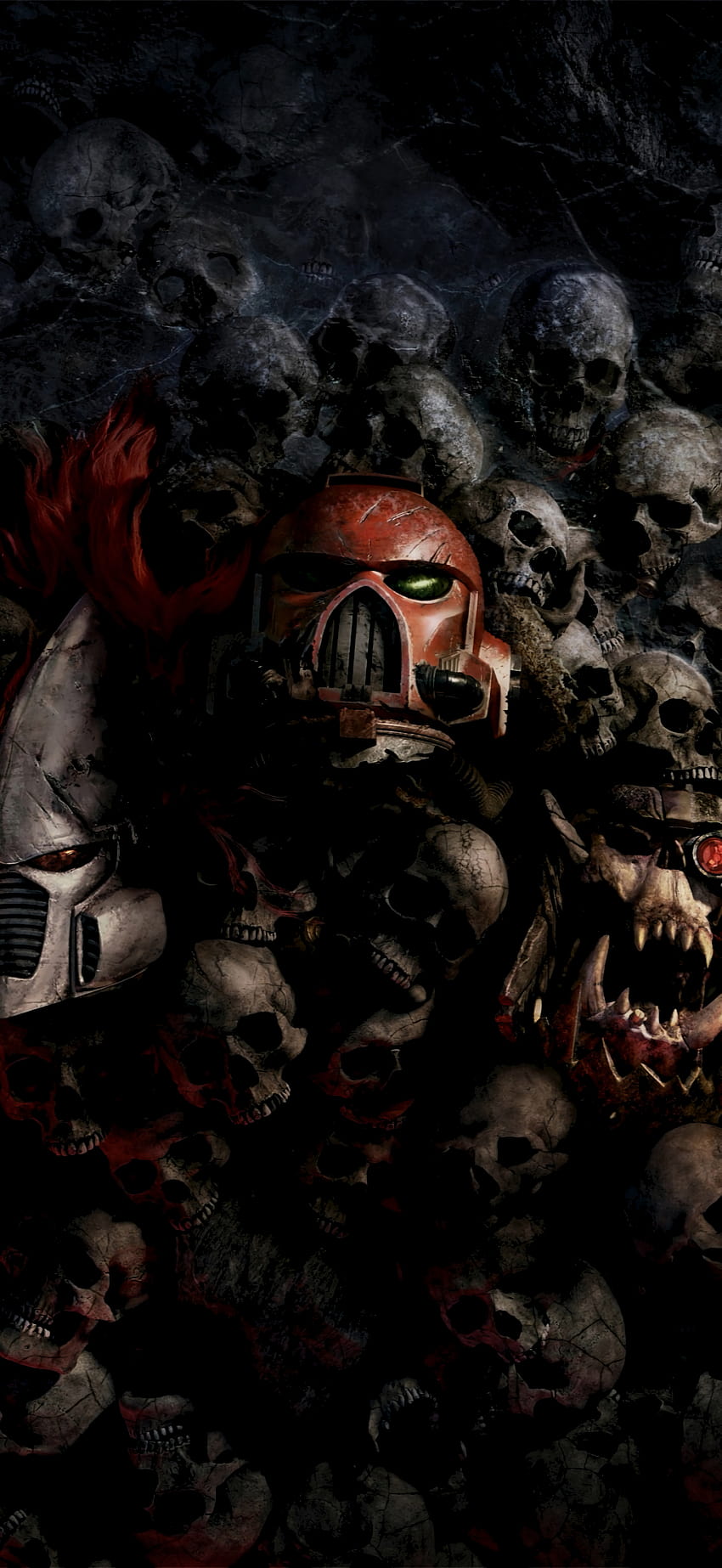 Cráneos de Warhammer 40k [1658x3600]: r/Amoledbackgrounds, warhammer iphone fondo de pantalla del teléfono