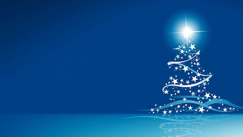 Blue Vector Christmas Tree 11266, blue and silver christmas tree HD wallpaper