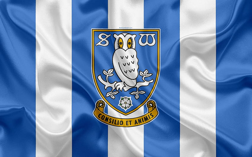 Sheffield Wednesday FC, bandiera di seta, emblema Sfondo HD