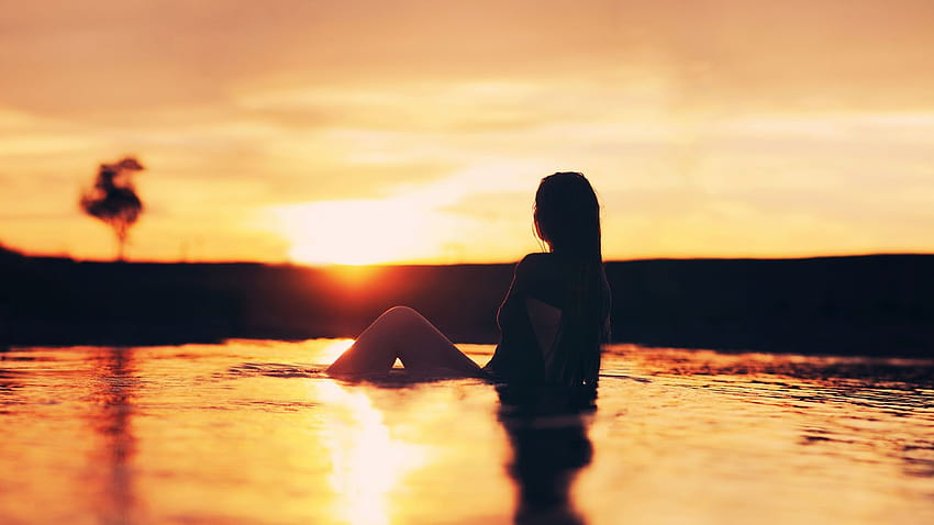 Girl on Australian Beach Sunset – Travel, sydney beach sunset HD wallpaper