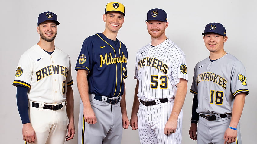 Nowe mundury dla Milwaukee Brewers, bejsbolówka piwowarów Tapeta HD