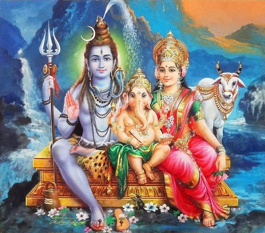 Shiva Ganesh 1, shiv parvati HD duvar kağıdı