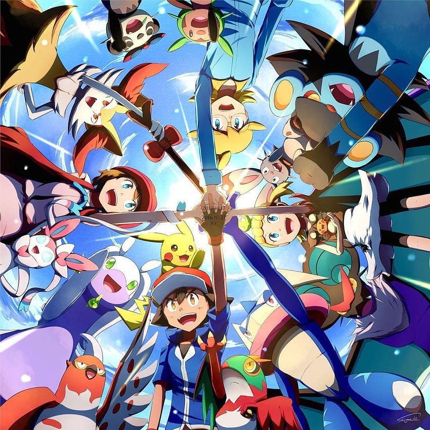Pokémon XY XYZ FAMILIA KALOS!!! Ash, Serena, Clemont y Bonnie, familia Pokémon fondo de pantalla del teléfono