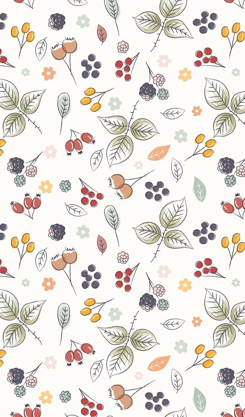 Emily Kiddy: Autumn Harvest Print, pattern winter HD phone wallpaper