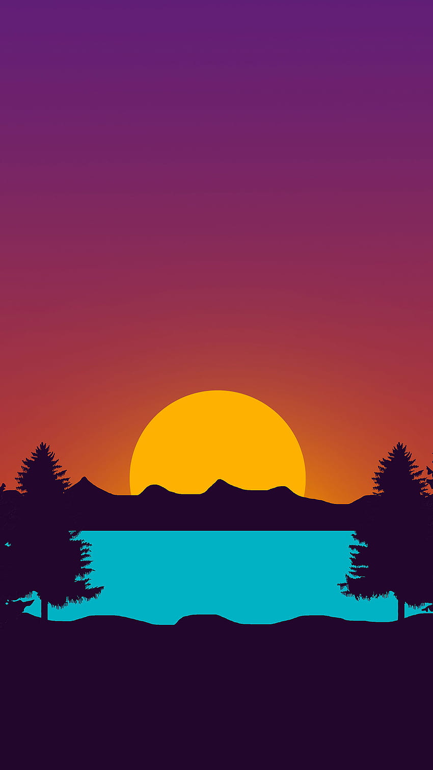 Drawing for iPhone 11, Pro Max, X, 8, 7, 6, drawings of sunsets HD phone wallpaper