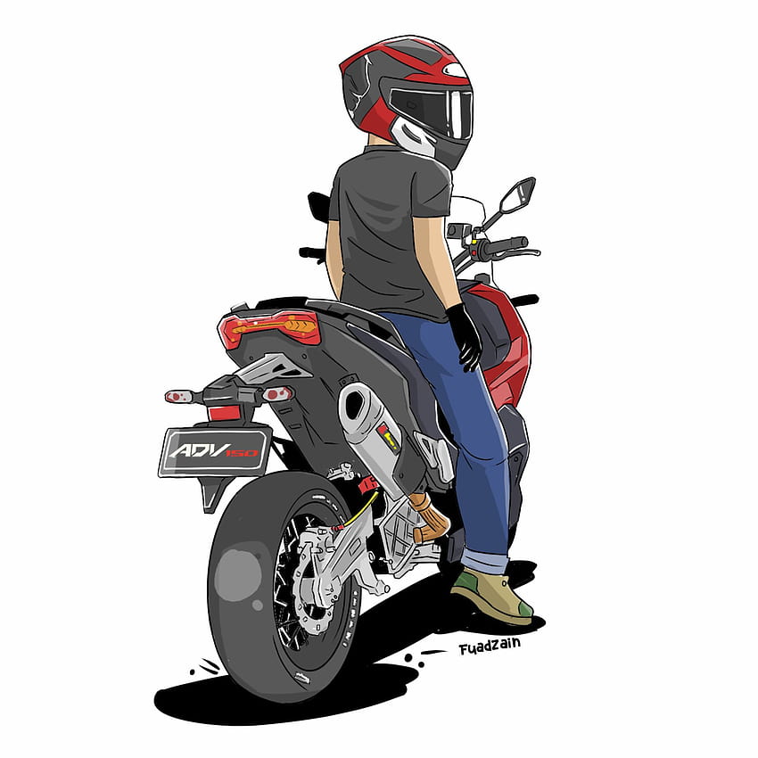 Zain_caricature: 2021 年に Fiverr で 35 ドルであなたに基づいてオートバイの漫画を作成します, honda adv HD電話の壁紙