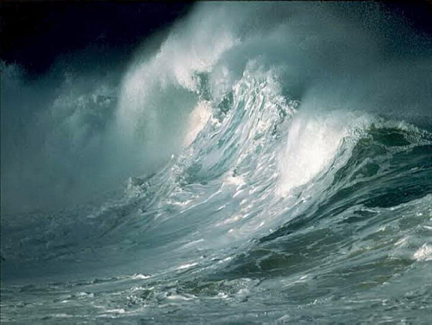 激しい波オレゴン州、海の嵐 高画質の壁紙