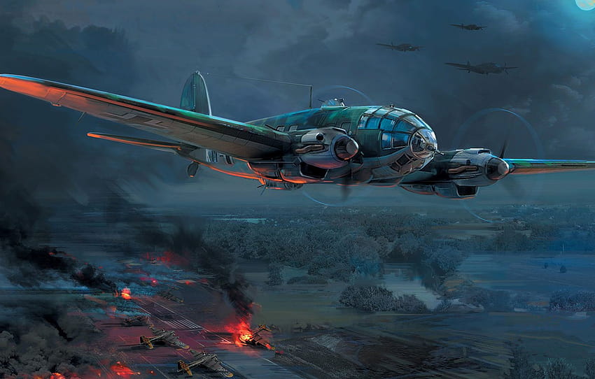 ドイツ空軍、ハインケル、ドイツの中型爆撃機、He 111 H、ハインケル he 111 高画質の壁紙