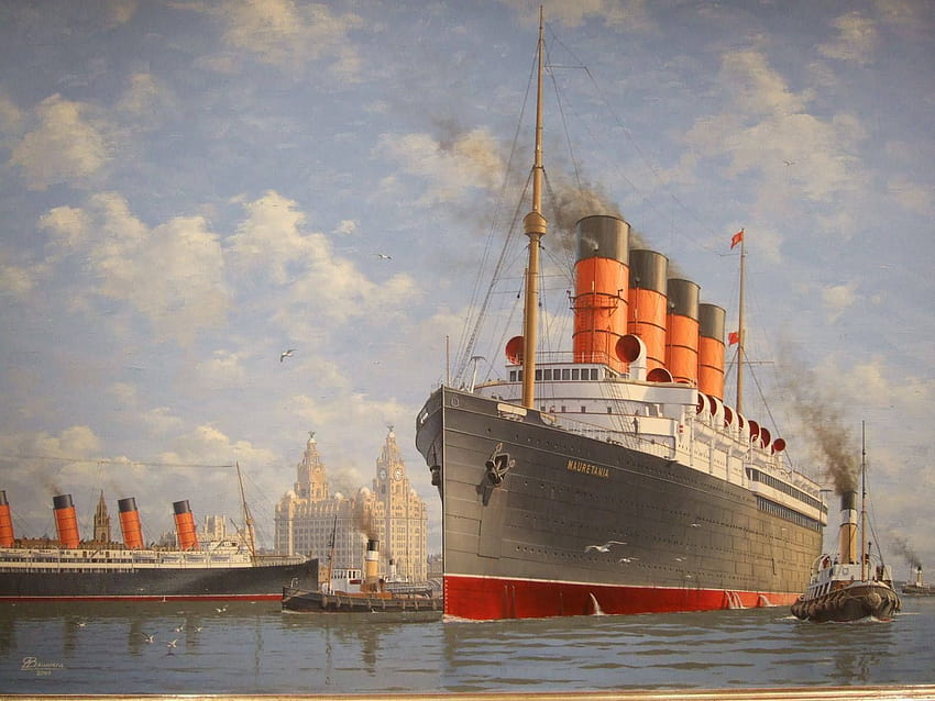 RMS Mauritania und RMS Lusitania HD-Hintergrundbild