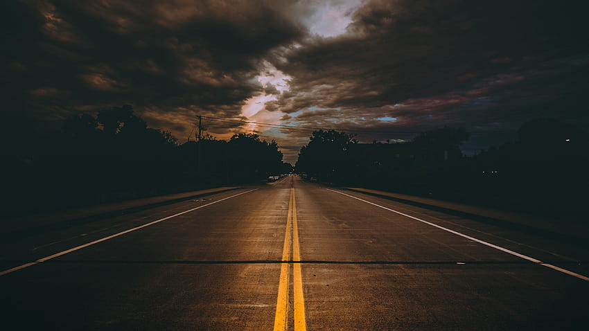 road for your or mobile screen, cloudy empty road HD wallpaper