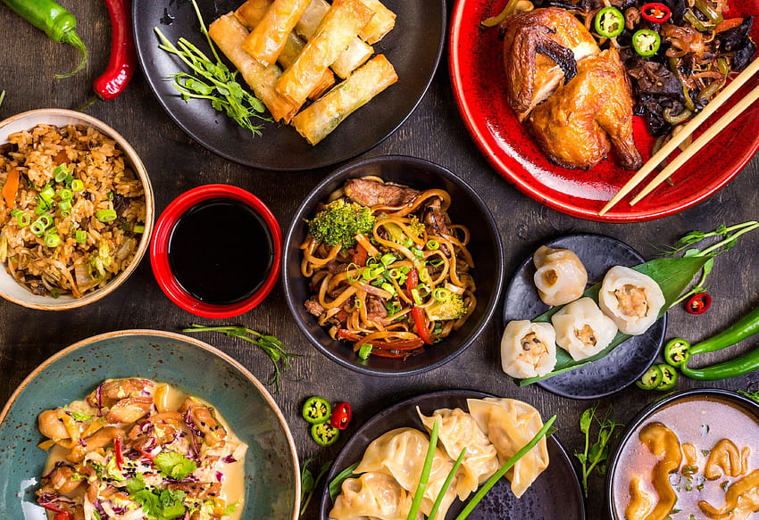 Chińskie jedzenie, jedzenie w restauracji Tapeta HD