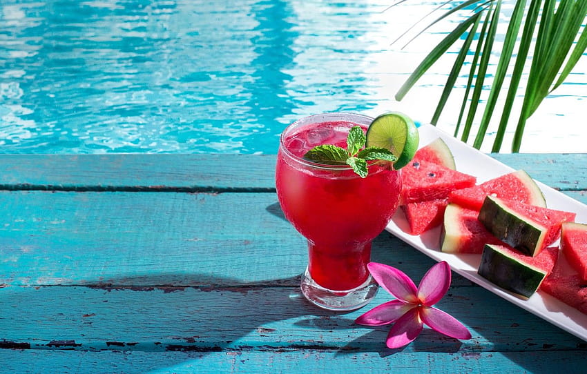 watermelon, juice, cocktail, summer, fresh, drink, watermelon summer HD wallpaper
